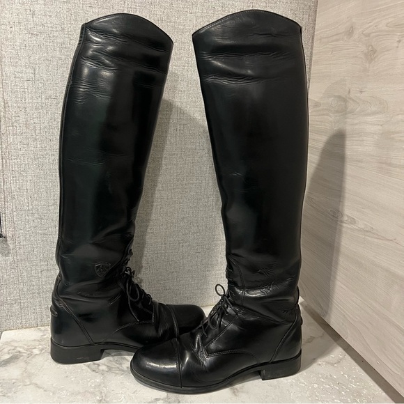 Women's Black Riding Boots - Picture 3 of 13